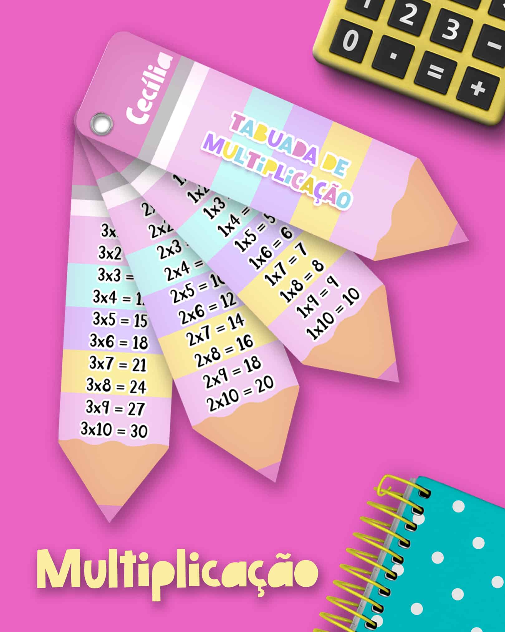 Kit De Tabuada Multiplicação Divisão Adição E Subtração