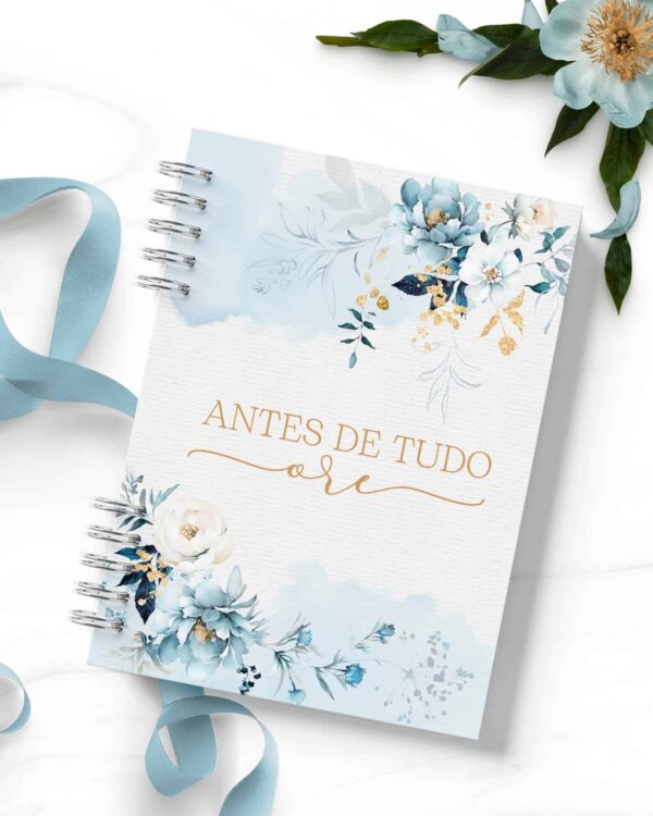 ARQUIVO COMBO 8 Agendas 2024 e Permanente COM VERSÍCULOS e SEM VERSÍCULOS Floral Azul