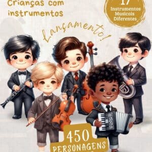 kit_digital_ilustrações_imagens_meninos_crianças_orquestra_instruments_musicais_evangélicos_ccb_cristã_jw_