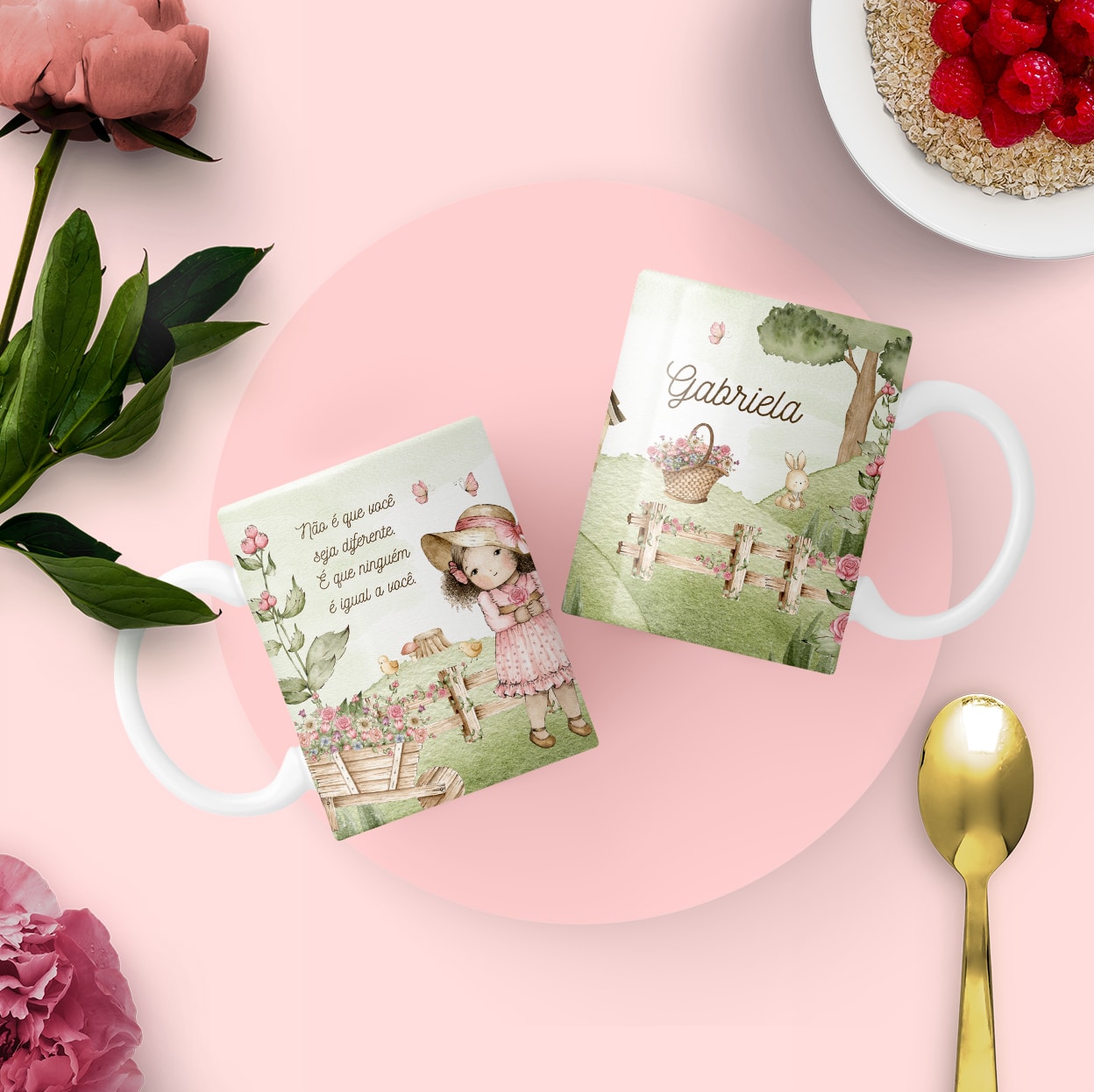 arte_caneca_sublimação_doce_infancia_papel_carta_sara_kay_vintage_floral_frase_arquivo_digital arquivo_arte_caneca_doce_infancia_sarah_kay_