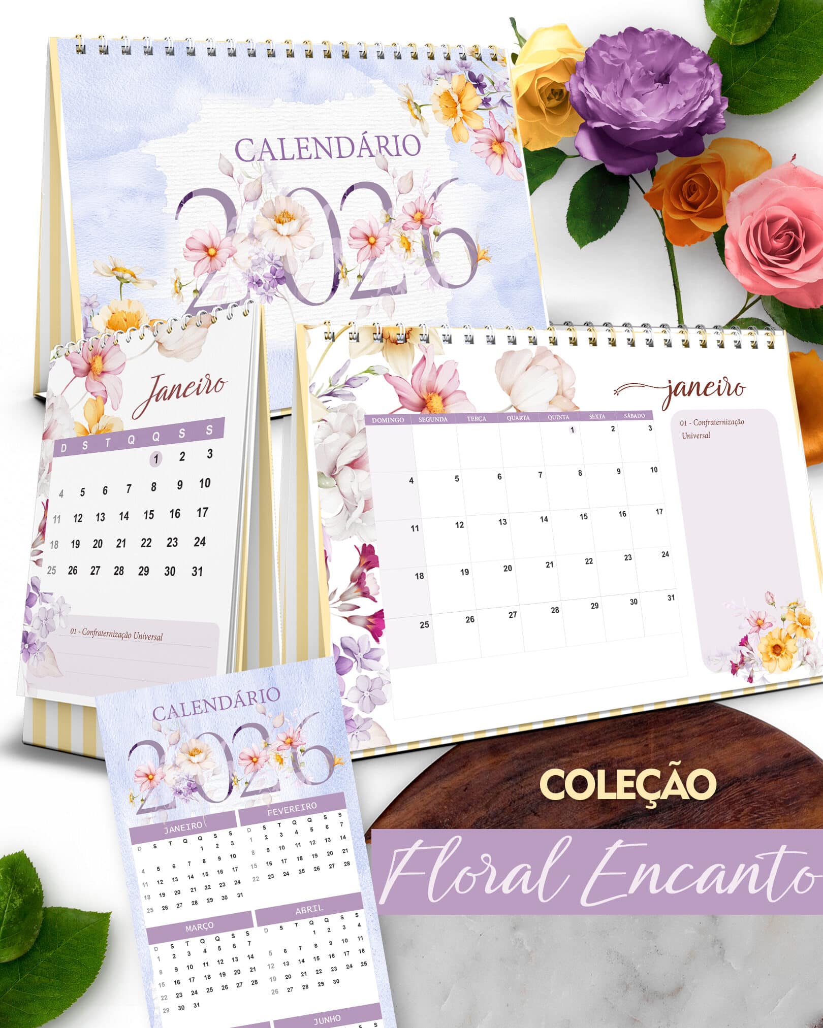 kit_calendarios_2026_A5_A6_marca_paginas_floral_encanto