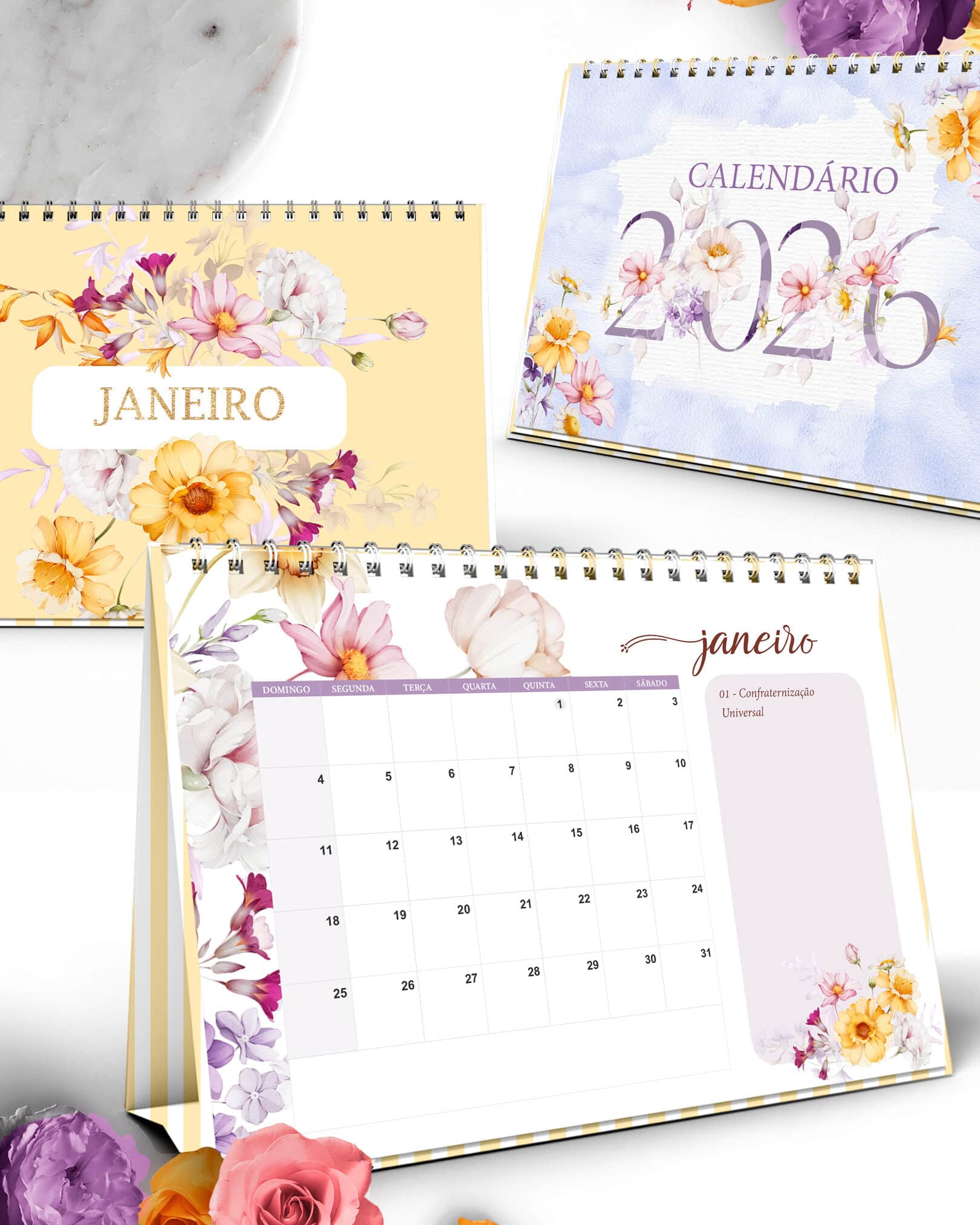 kit_calendarios_2026_A5_A6_marca_paginas_floral_encanto