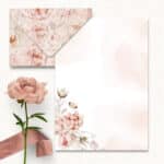 arquivo digital envelopes e papel de carta floral vintage com rosas e borboletas