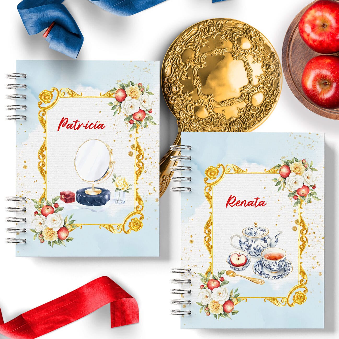 arquivo_digital_caderno_mulher_branca_de_neve_floral_maca_vermelho_amarelo_azul