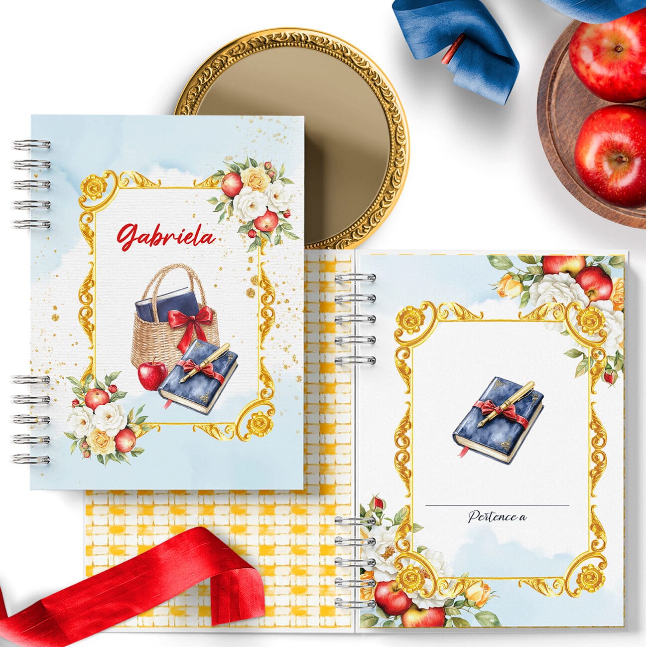 arquivo_digital_caderno_mulher_branca_de_neve_floral_maca_vermelho_amarelo_azul